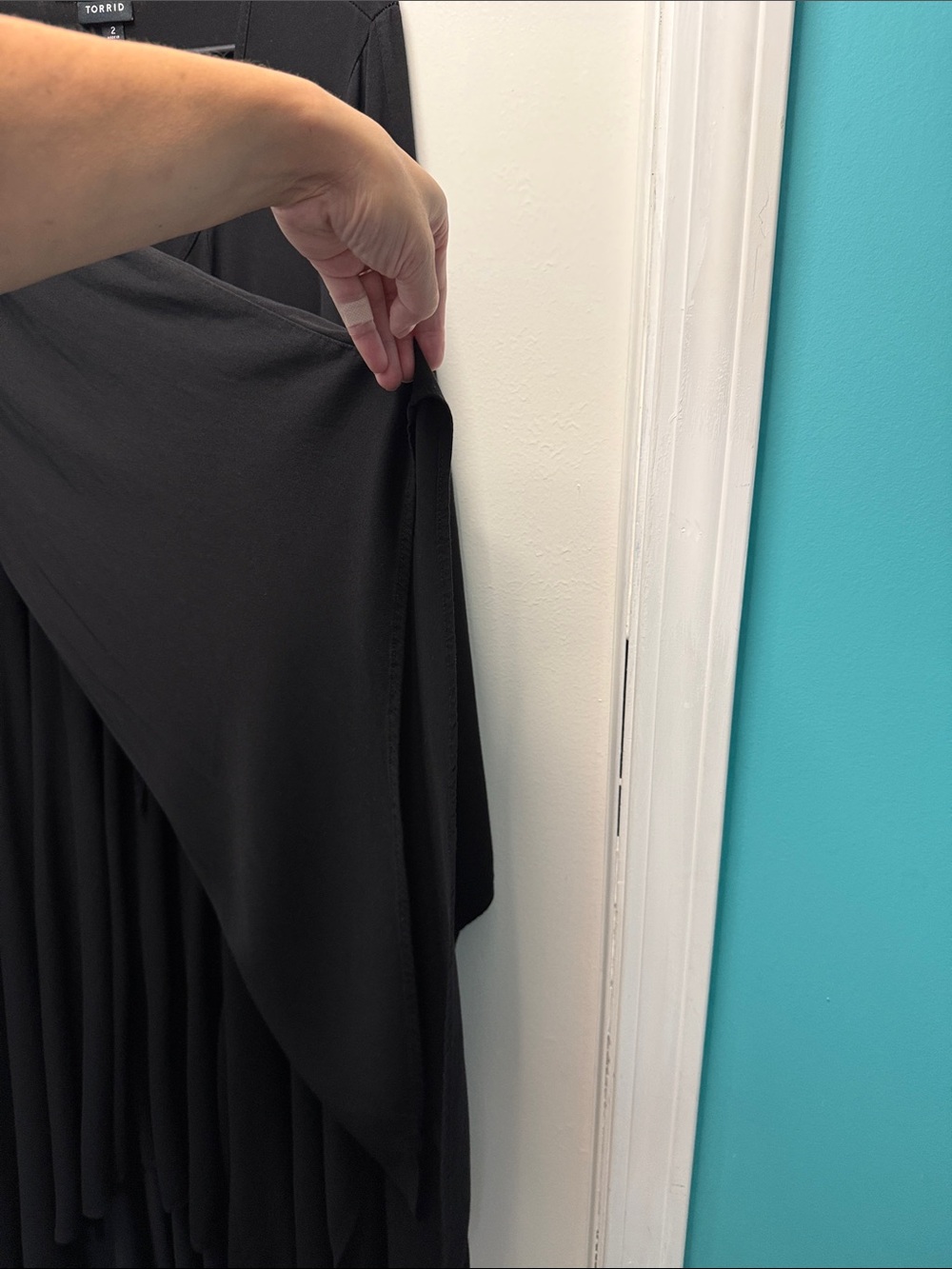 Flowy Lace-Up Witchy Black Dress - Picture 7 of 7